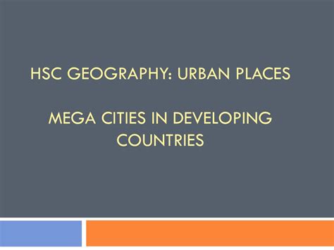 mega problem|HSC GEOGRAPHY COURSE URBAN PLACES.